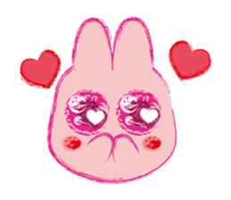 Crayon Pink Rabbit sticker #10399319