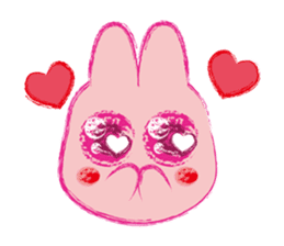 Crayon Pink Rabbit sticker #10399319