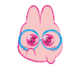Crayon Pink Rabbit sticker #10399325