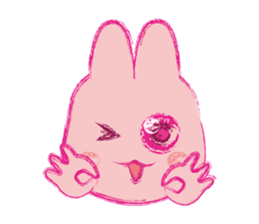 Crayon Pink Rabbit sticker #10399330