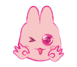 Crayon Pink Rabbit sticker #10399330