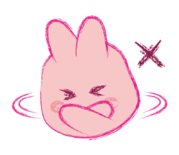 Crayon Pink Rabbit sticker #10399331