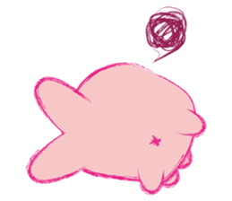 Crayon Pink Rabbit sticker #10399333