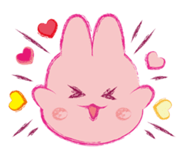 Crayon Pink Rabbit sticker #10399335
