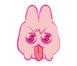 Crayon Pink Rabbit sticker #10399336