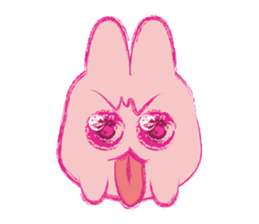 Crayon Pink Rabbit sticker #10399336
