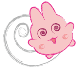 Crayon Pink Rabbit sticker #10399339