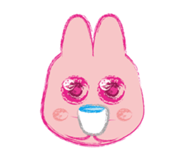 Crayon Pink Rabbit sticker #10399340