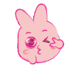 Crayon Pink Rabbit sticker #10399341