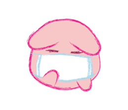 Crayon Pink Rabbit sticker #10399342