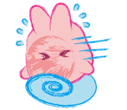 Crayon Pink Rabbit sticker #10399344