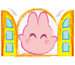 Crayon Pink Rabbit sticker #10399347