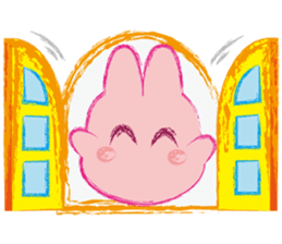 Crayon Pink Rabbit sticker #10399347