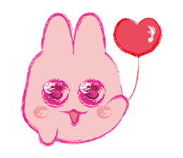 Crayon Pink Rabbit sticker #10399350