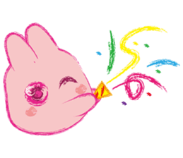 Crayon Pink Rabbit sticker #10399351