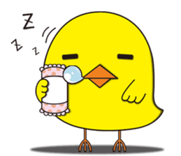 The floret lion and chick sticker #10410752