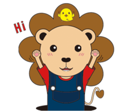 The floret lion and chick sticker #10410753