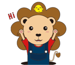 The floret lion and chick sticker #10410753