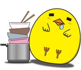 The floret lion and chick sticker #10410754