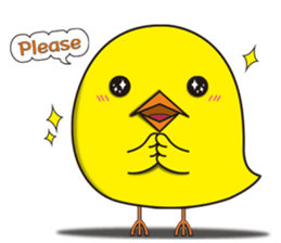 The floret lion and chick sticker #10410762