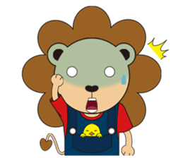 The floret lion and chick sticker #10410773