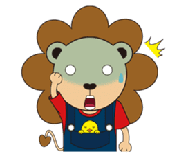 The floret lion and chick sticker #10410773