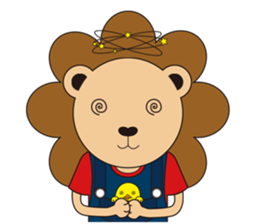 The floret lion and chick sticker #10410777