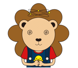 The floret lion and chick sticker #10410777