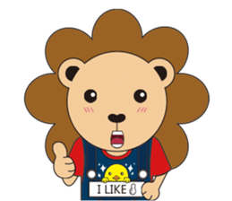 The floret lion and chick sticker #10410781
