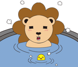 The floret lion and chick sticker #10410785