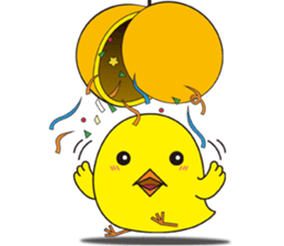 The floret lion and chick sticker #10410786