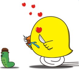 The floret lion and chick sticker #10410788