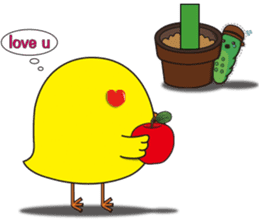The floret lion and chick sticker #10410790