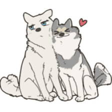 Cute wolf family sticker #10413601