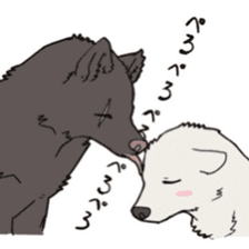Cute wolf family sticker #10413614