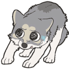 Cute wolf family sticker #10413626