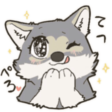 Cute wolf family sticker #10413628