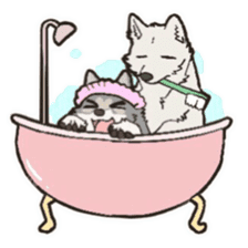 Cute wolf family sticker #10413631