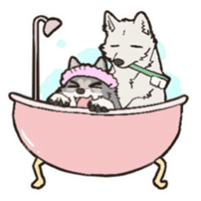 Cute wolf family sticker #10413631
