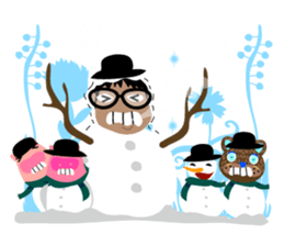 Me and friends in the vintage forest. sticker #10415918