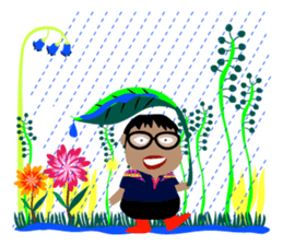 Me and friends in the vintage forest. sticker #10415919