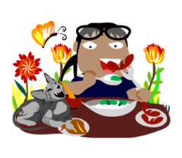 Me and friends in the vintage forest. sticker #10415930