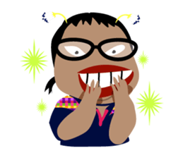 Me and friends in the vintage forest. sticker #10415935