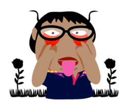 Me and friends in the vintage forest. sticker #10415943