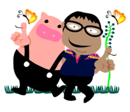 Me and friends in the vintage forest. sticker #10415947