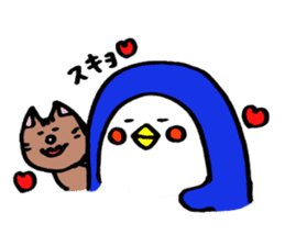 Peaceful daily penguin and cat sticker #10416917