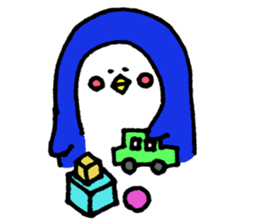 Peaceful daily penguin and cat sticker #10416941