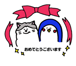 Peaceful daily penguin and cat sticker #10416944