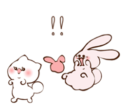 Cats love the rabbit sticker #10418360