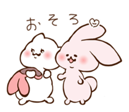 Cats love the rabbit sticker #10418361